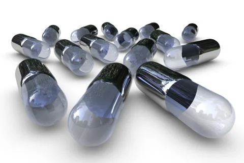 3d metal capsules Stock Illustration