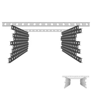 3d metal construction beam. Vector illustration. Stock Illustration