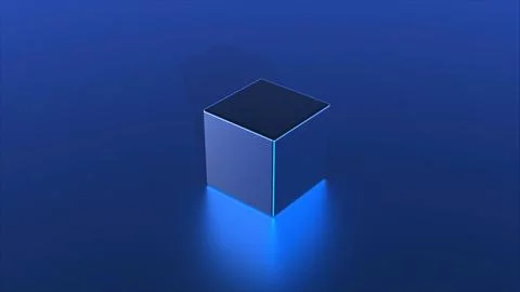 3d metal cube Illustrazione stock