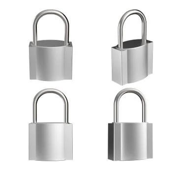 3d metal padlock as security concept Ilustración de archivo