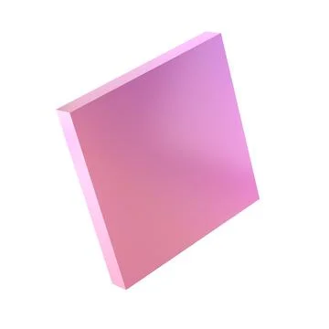 3d metal rectangle abstract geometric shape. Realistic glossy pink and lilac Stockillustratie