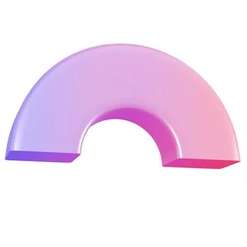 3d metal semisphere Random abstract geometric shape. Realistic glossy pink and 스톡 일러스트
