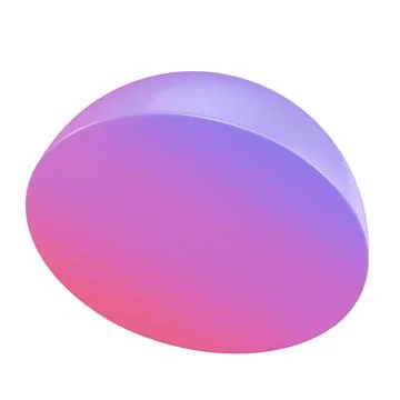 3d metal semisphere Random abstract geometric shape. Realistic glossy pink and 스톡 일러스트