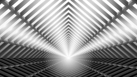 3D Metal Structure Modern Hangar Or Spaceship Stock Illustration