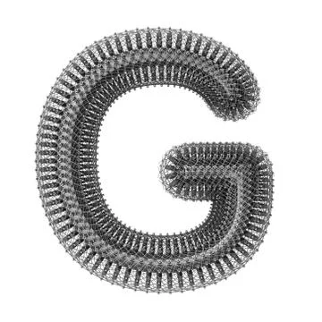 3d Metal wire isolated creative letter G Stock-Illustration