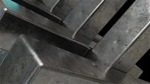 3d metallic blocks Stock Illustration