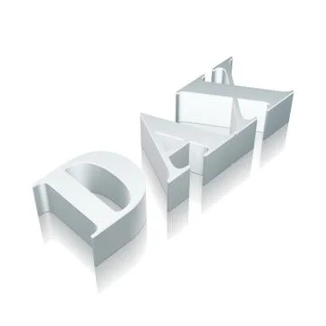 3d metallic character DAX with reflection, vector illustration Stock Illustration