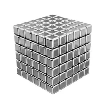3D Metallic Cubes Stock Illustration