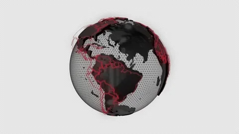 3d Metallic Earth On Alpha Channel Loop Stock Footage 140354774