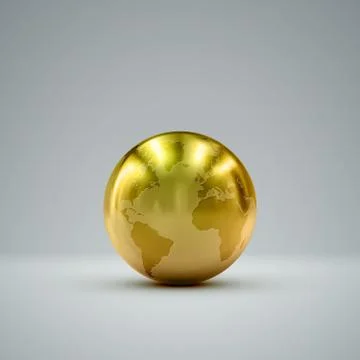 3D metallic globe Stock Illustration