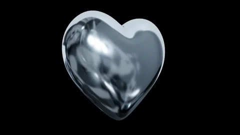 3D Metallic Heart Stock Footage 280597719