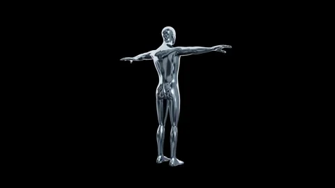 3D Metallic Human Body Stock Footage 280597997