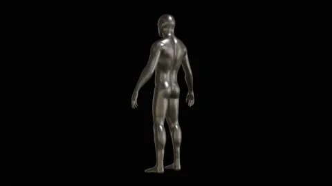 3D metallic man rotate loop Video stock 237987669