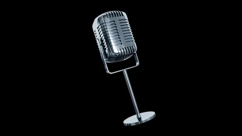 3D Metallic Microphone Stock Footage 280599265