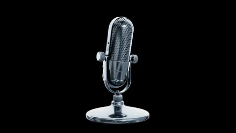 3D Metallic Microphone Stock Footage 280599283