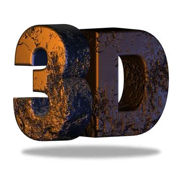 3D Metallic Rendering Going Through Erosion Stock Illustration