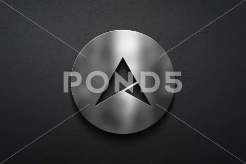 3d metallic silver logo mockup with black background PSD Template