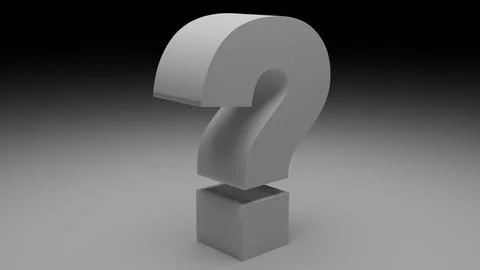 3D metallic-style question mark isolated with light and shadow Stock Illustration