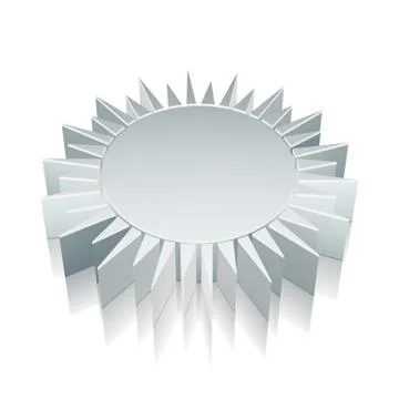 3d metallic Sun icon with reflection, vector illustration 스톡 일러스트