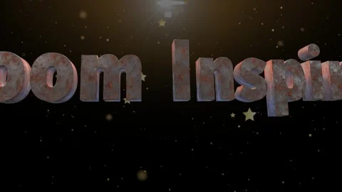 3D metallic text with inspiration word. Rusty industrial typography on dark Stock Footage 340597683