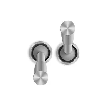 3d metallic toggle switcher. On and off modes. Realistic switcher design. Vec Stock Illustration