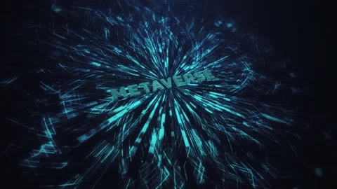 3D Metaverse Text on Abstract Blue Background Stock Footage 167952976