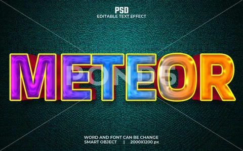 3D Meteor text effect - Template PSD PSD 템플릿