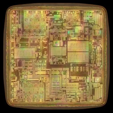 3D Microchip Core イラスト素材