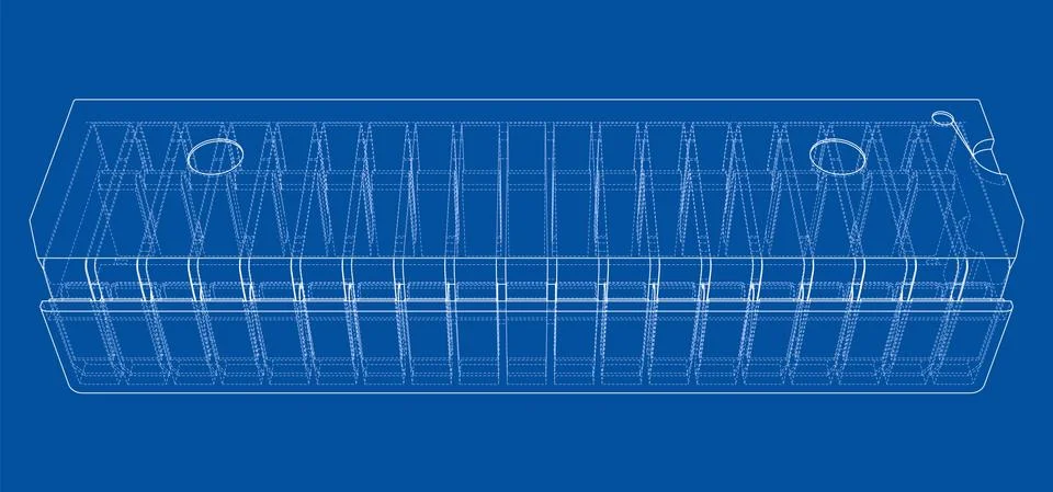 3D microchip. Vector rendering of 3d Illustrazione stock