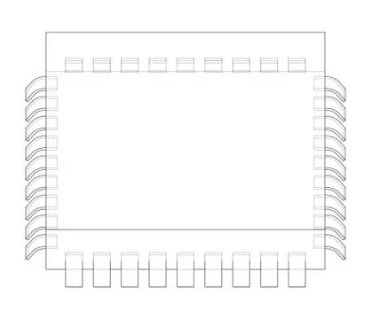 3D microchip. Vector rendering of 3d Illustrazione stock