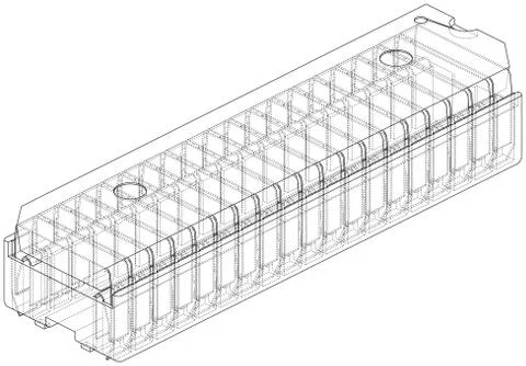 3D microchip. Vector rendering of 3d Stock Illustration
