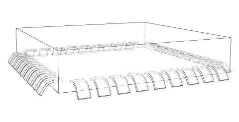 3D microchip. Vector rendering of 3d Ilustração Stock