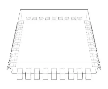 3D microchip. Vector rendering of 3d 스톡 일러스트