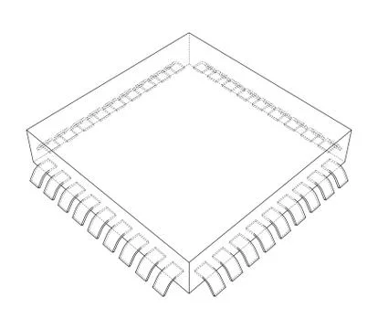 3D microchip. Vector rendering of 3d Stock Illustration