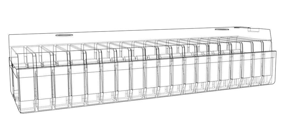 3D microchip. Vector rendering of 3d Illustrazione stock