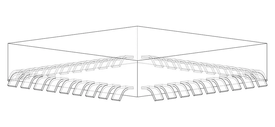 3D microchip. Vector rendering of 3d Stock Illustration