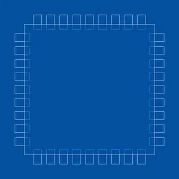 3D microchip. Vector rendering of 3d Stock Illustration