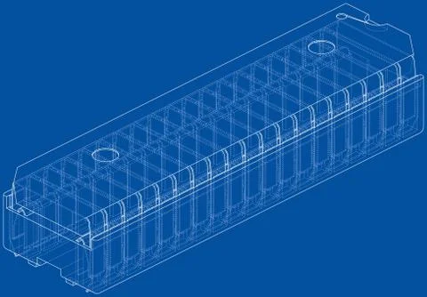 3D microchip. Vector rendering of 3d Stock Illustration