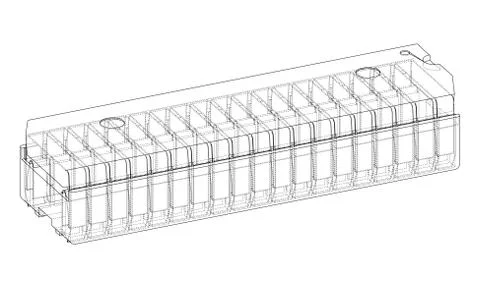 3D microchip. Vector rendering of 3d Stock Illustration