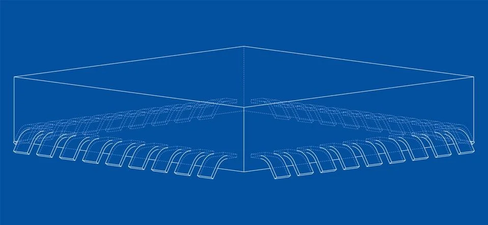 3D microchip. Vector rendering of 3d Illustrazione stock