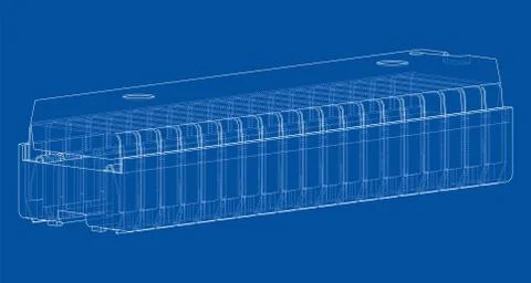 3D microchip. Vector rendering of 3d Stock Illustration