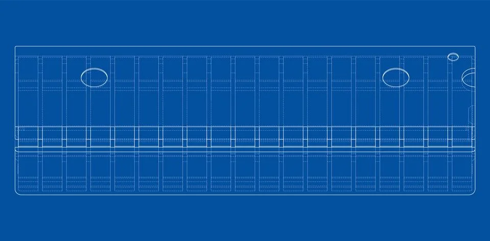 3D microchip. Vector rendering of 3d 库存插图