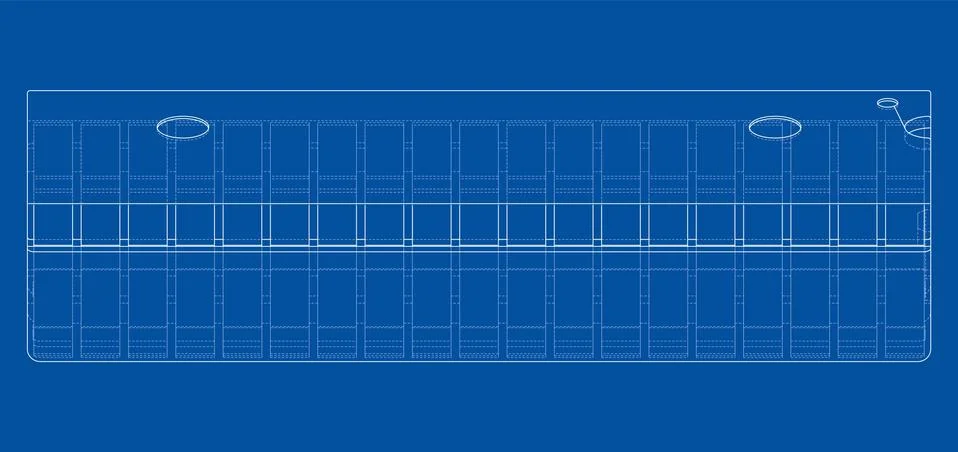 3D microchip. Vector rendering of 3d 库存插图
