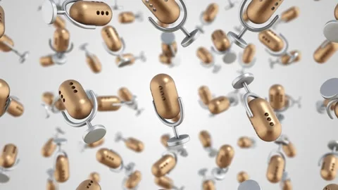 3D Microphone Icons Falling Animation. 3D Mic Falling. 4K Stock-Footage 278914760