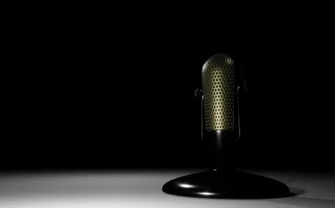 3D microphone on the stand Stock Illustration