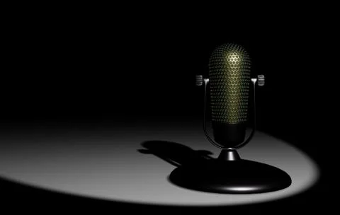 3D microphone on the stand Illustrazione stock