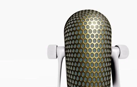 3D microphone on the stand Illustrazione stock