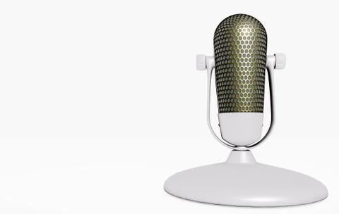 3D microphone on the stand Illustrazione stock