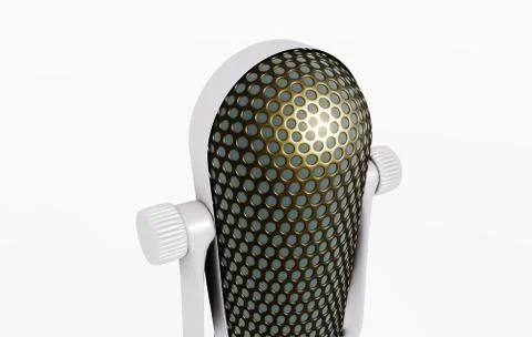 3D microphone on the stand Illustrazione stock