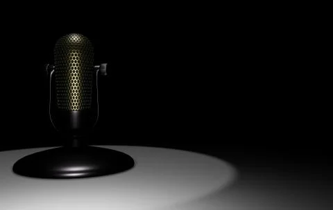 3D microphone on the stand 库存照片